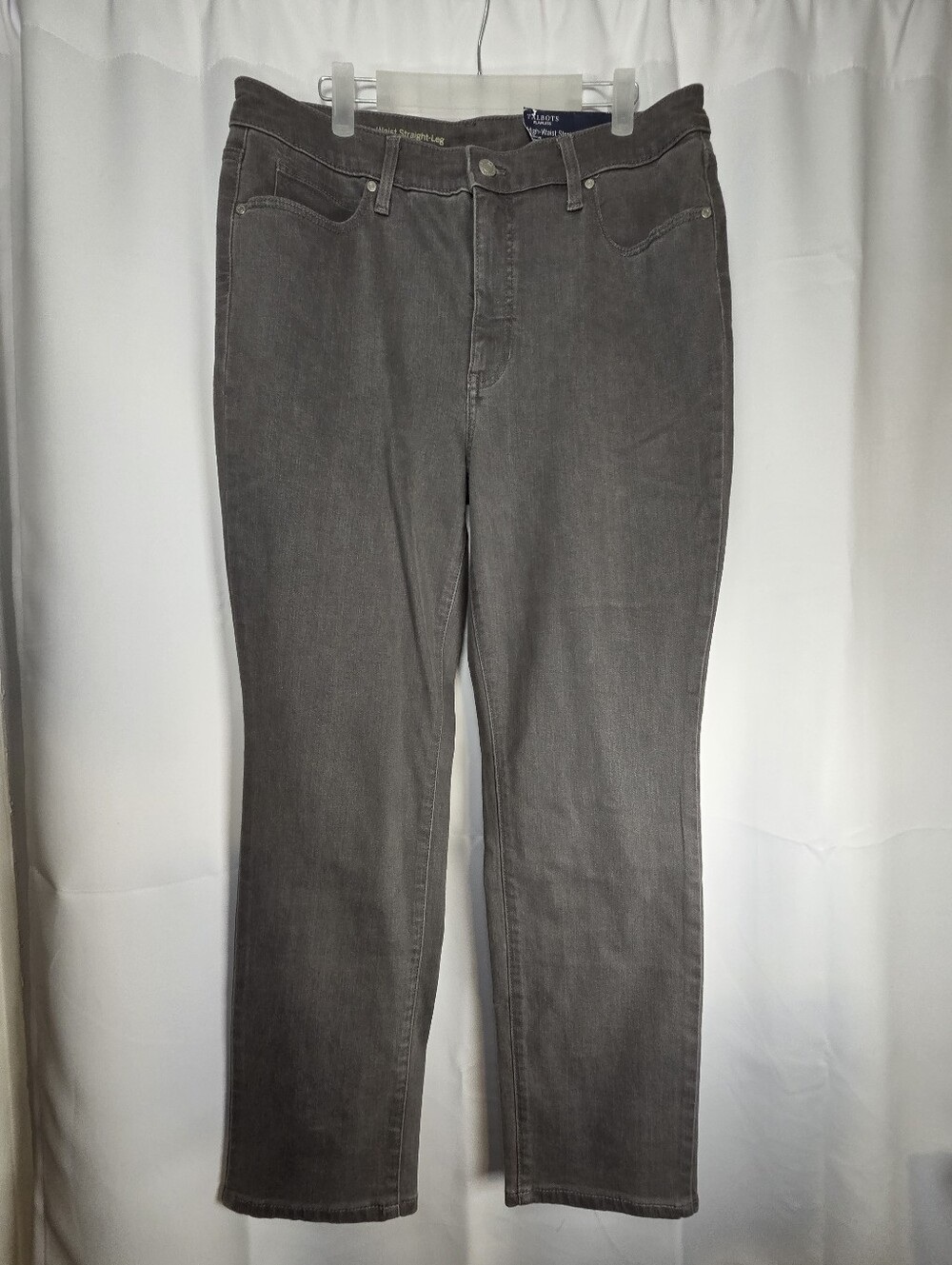 New Talbots Flawless High Waist Straight Leg Gray Denim Jeans Women's 12 Petite